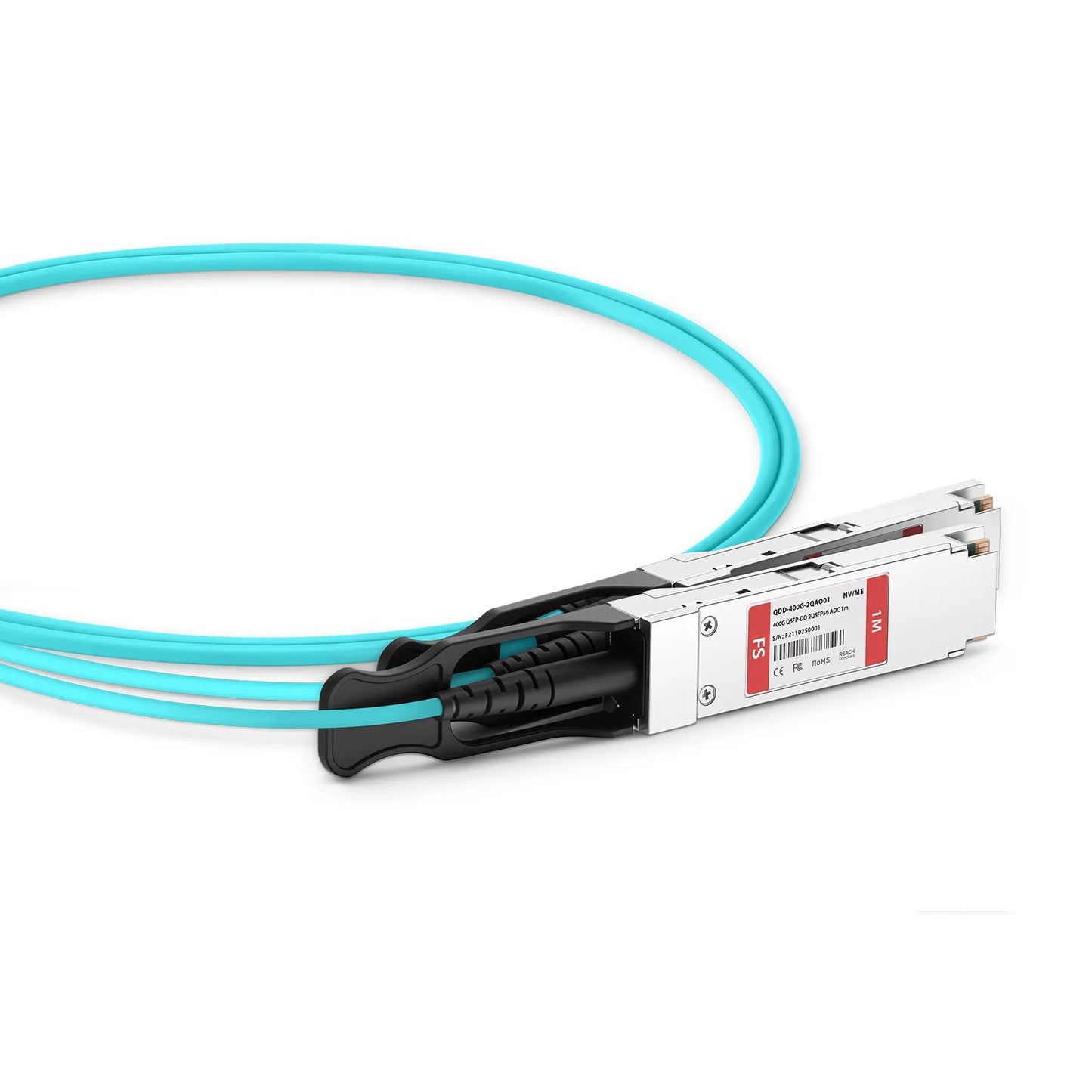 1m (3ft) NVIDIA/Mellanox Compatible 400G QSFP-DD 8 x 50G PAM4 to 2 x 200G QSFP56 4 x 50G PAM4 Ethernet Active Optical Breakout Cable