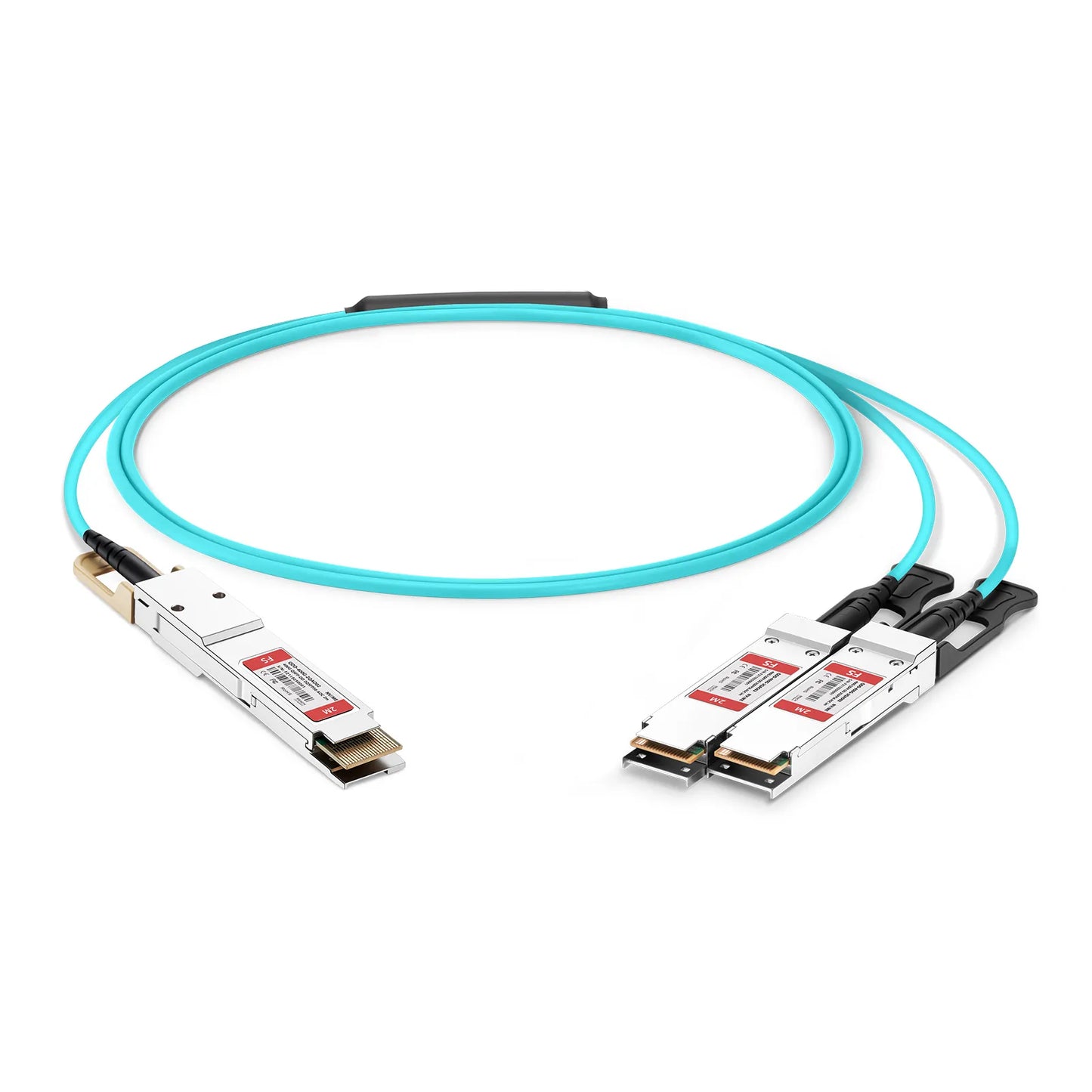 2m (7ft) NVIDIA/Mellanox Compatible 400G QSFP-DD 8 x 50G PAM4 to 2 x 200G QSFP56 4 x 50G PAM4 Ethernet Active Optical Breakout Cable