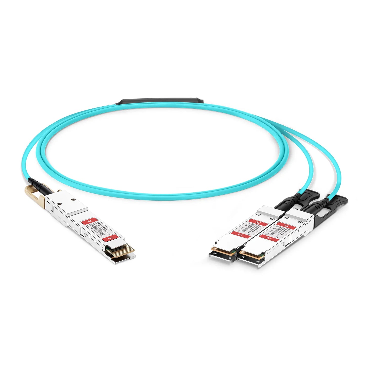 3m (10ft) 400G QSFP-DD 8 x 50G PAM4 to 2 x 200G QSFP56 4 x 50G PAM4 Active Optical Breakout Cable for FS Switches