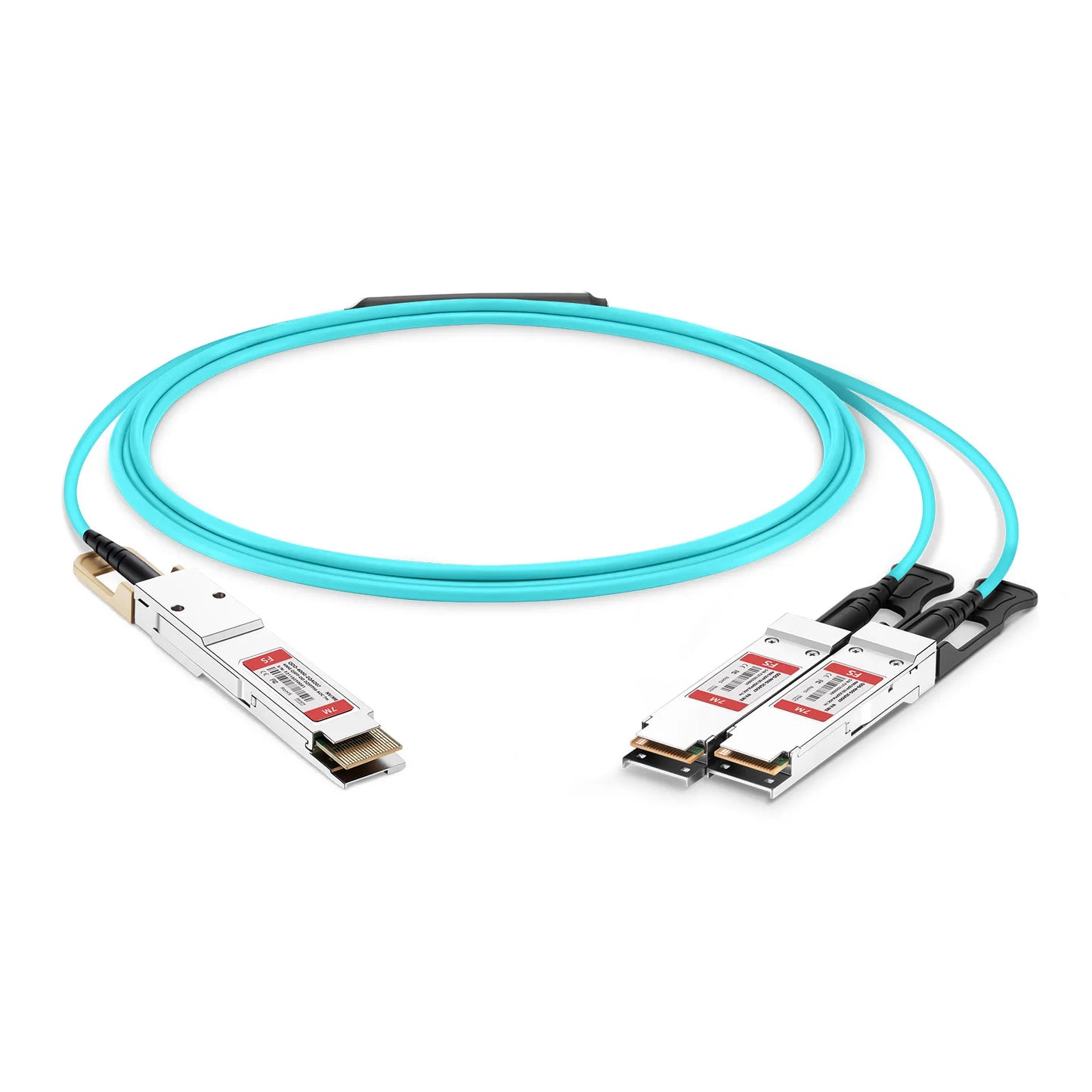 7m (23ft) NVIDIA/Mellanox Compatible 400G QSFP-DD 8 x 50G PAM4 to 2 x 200G QSFP56 4 x 50G PAM4 Ethernet Active Optical Breakout Cable