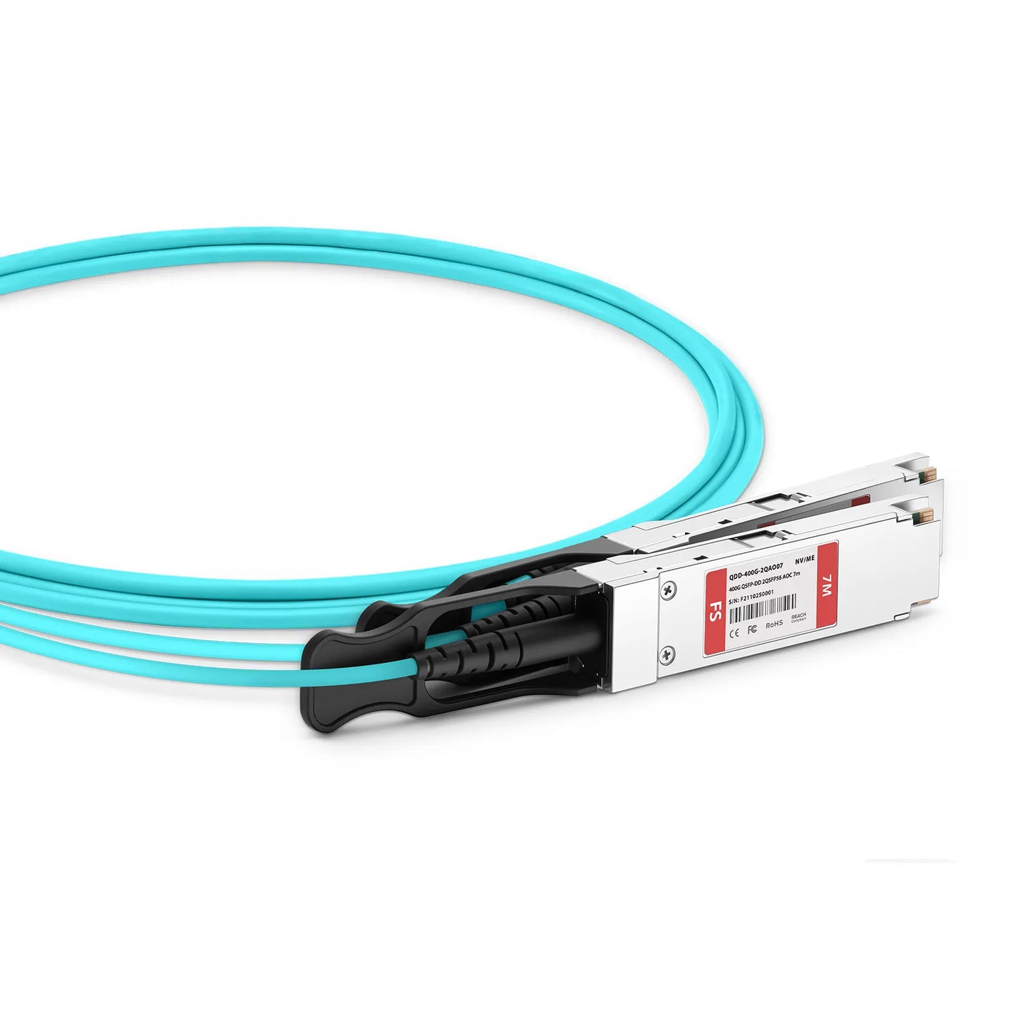 7m (23ft) NVIDIA/Mellanox Compatible 400G QSFP-DD 8 x 50G PAM4 to 2 x 200G QSFP56 4 x 50G PAM4 Ethernet Active Optical Breakout Cable
