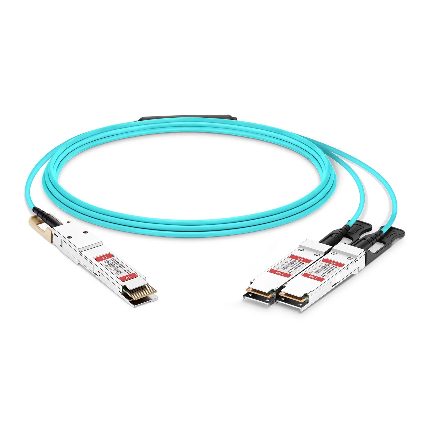 15m (49ft) NVIDIA/Mellanox Compatible 400G QSFP-DD 8 x 50G PAM4 to 2 x 200G QSFP56 4 x 50G PAM4 Ethernet Active Optical Breakout Cable