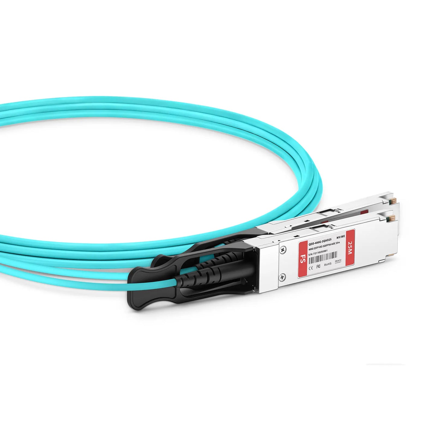 25m (82ft) NVIDIA/Mellanox Compatible 400G QSFP-DD 8 x 50G PAM4 to 2 x 200G QSFP56 4 x 50G PAM4 Ethernet Active Optical Breakout Cable