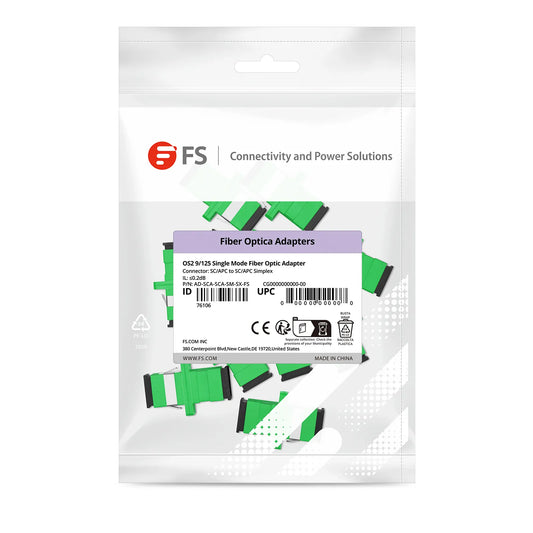 SC/APC to SC/APC Simplex OS2 Single Mode Fiber Optic Adapter/Coupler with Flange (10pcs/Pack)