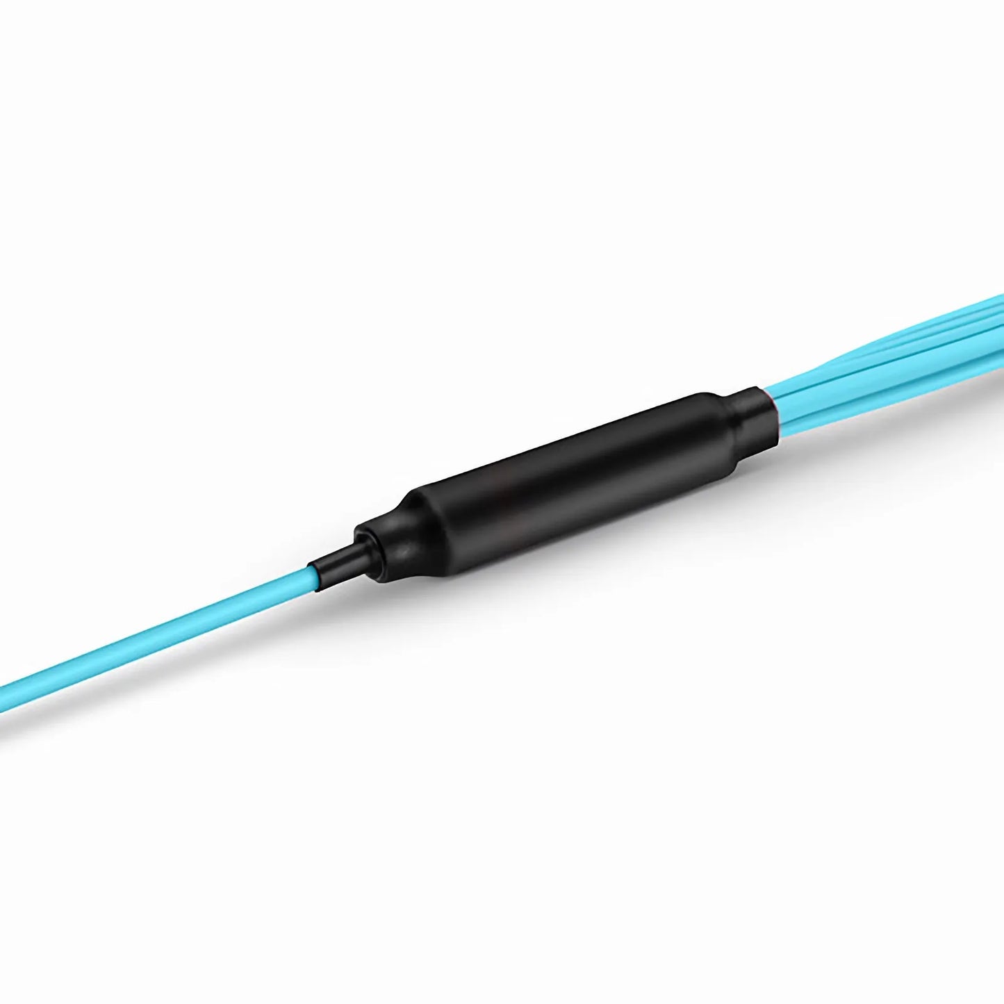 2m (7ft) MTP® Harness, MTP®-8 UPC (Female) to 4 x LC UPC Duplex, 8 Fibers, Multimode (OM4), Plenum (OFNP), 0.35dB Max, Type B, 1m Equal Breakout Length, Aqua