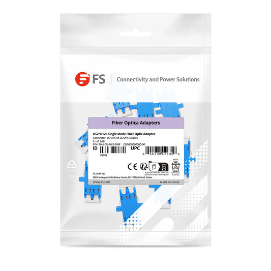 LC/UPC to LC/UPC Duplex OS2 Single Mode SC Footprint Plastic Fiber Optic Adapter/Coupler with Flange (10pcs/pack)