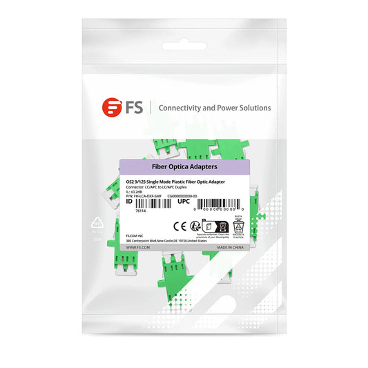 LC/APC to LC/APC Duplex OS2 Single Mode Plastic Fiber Optic Adapter/Coupler with Flange (10pcs/Pack)