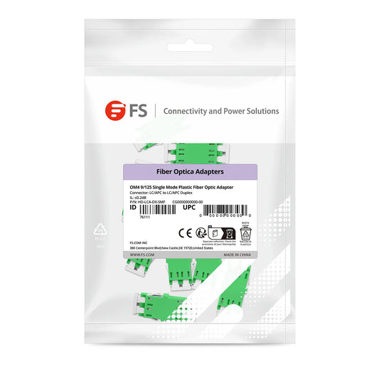 LC/APC to LC/APC Duplex OS2 Single Mode SC Footprint Plastic Fiber Optic Adapter/Coupler without Flange (10pcs/pack)