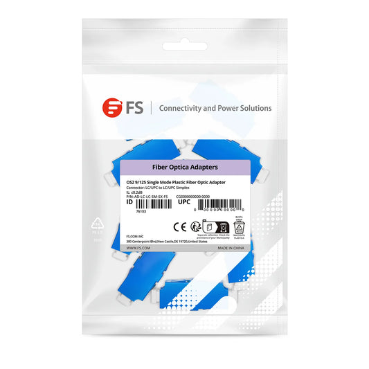 LC/UPC to LC/UPC Simplex OS2 Single Mode Plastic Fiber Optic Adapter/Coupler without Flange (10pcs/Pack)