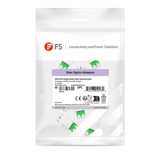LC/APC to LC/APC Duplex Single Mode Fiber Keystone Jack, 10Pcs/Pack