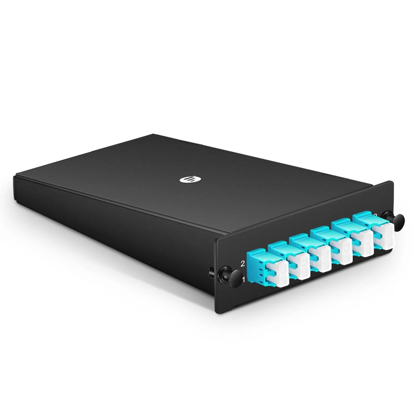 FHD™ LC Splice Cassette with Pigtails, 12 Fibers OM4 Multimode, 6 x LC UPC Duplex (Aqua), 0.3dB Max.