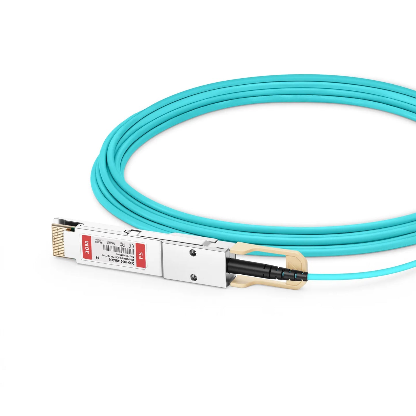30m (98ft) 400G QSFP-DD 8 x 50G PAM4 to 4 x 100G QSFP56 2 x 50G PAM4 Active Optical Breakout Cable for FS Switches