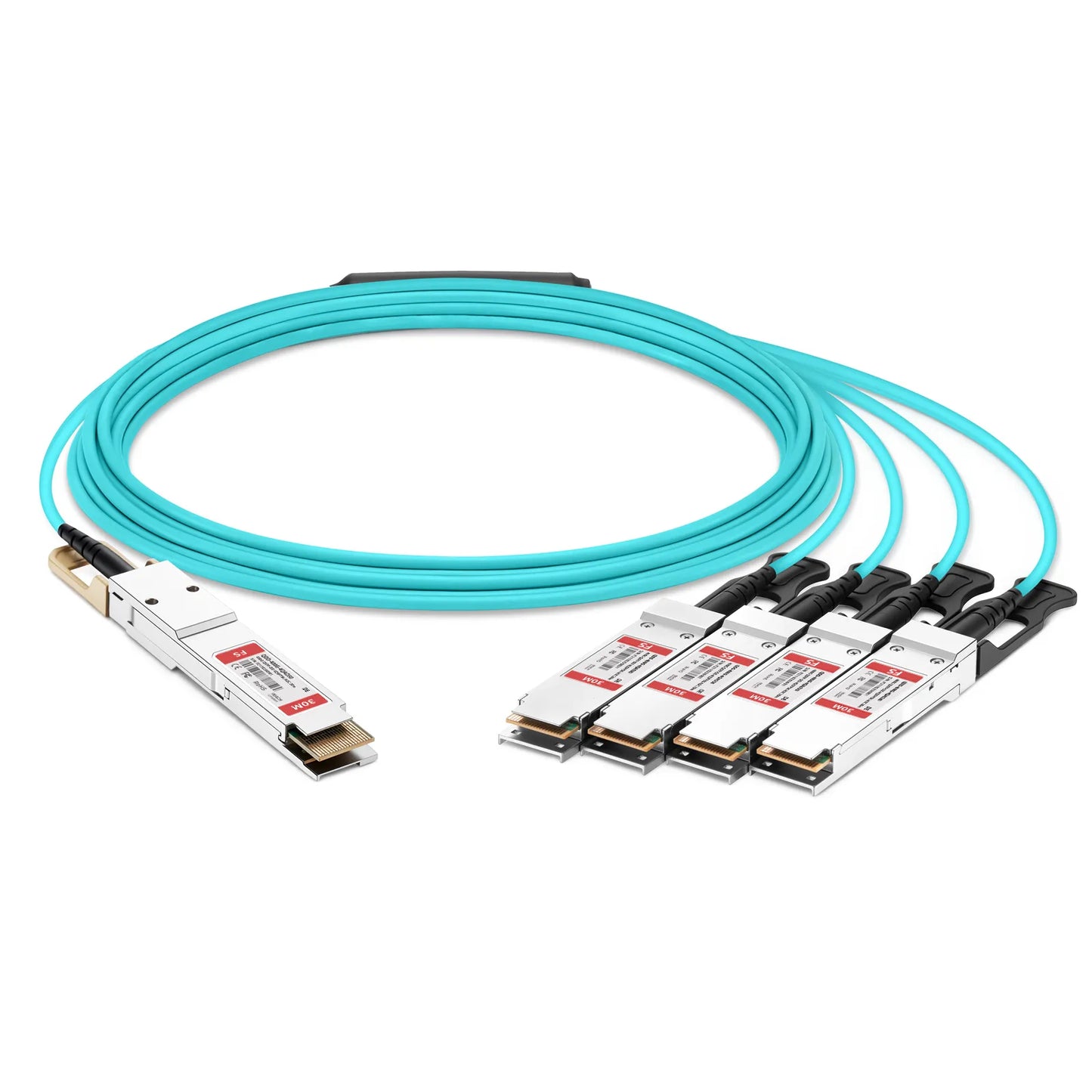 30m (98ft) Dell Compatible 400G QSFP-DD 8 x 50G PAM4 to 4 x 100G QSFP56 2 x 50G PAM4 Active Optical Breakout Cable