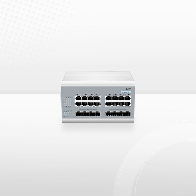 IES5100-16TS, 16-Port Gigabit Ethernet L2+ Managed Industrial Switch, 16 x 10/100/1000BASE-T, with 4 x 1Gb SFP and 4 x 10Gb SFP+, -40 to 75°C Operating Temperature