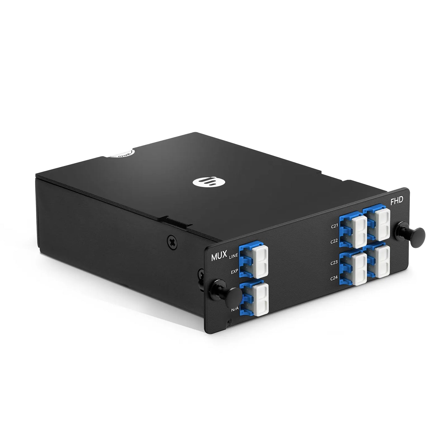 8 Channels DWDM Mux or Demux, 100GHz C21-C28, with Monitor and Expansion Port, 2.75dB Typical IL, LC/UPC, Single Fiber, High Density, FHD™ Plug-in Module
