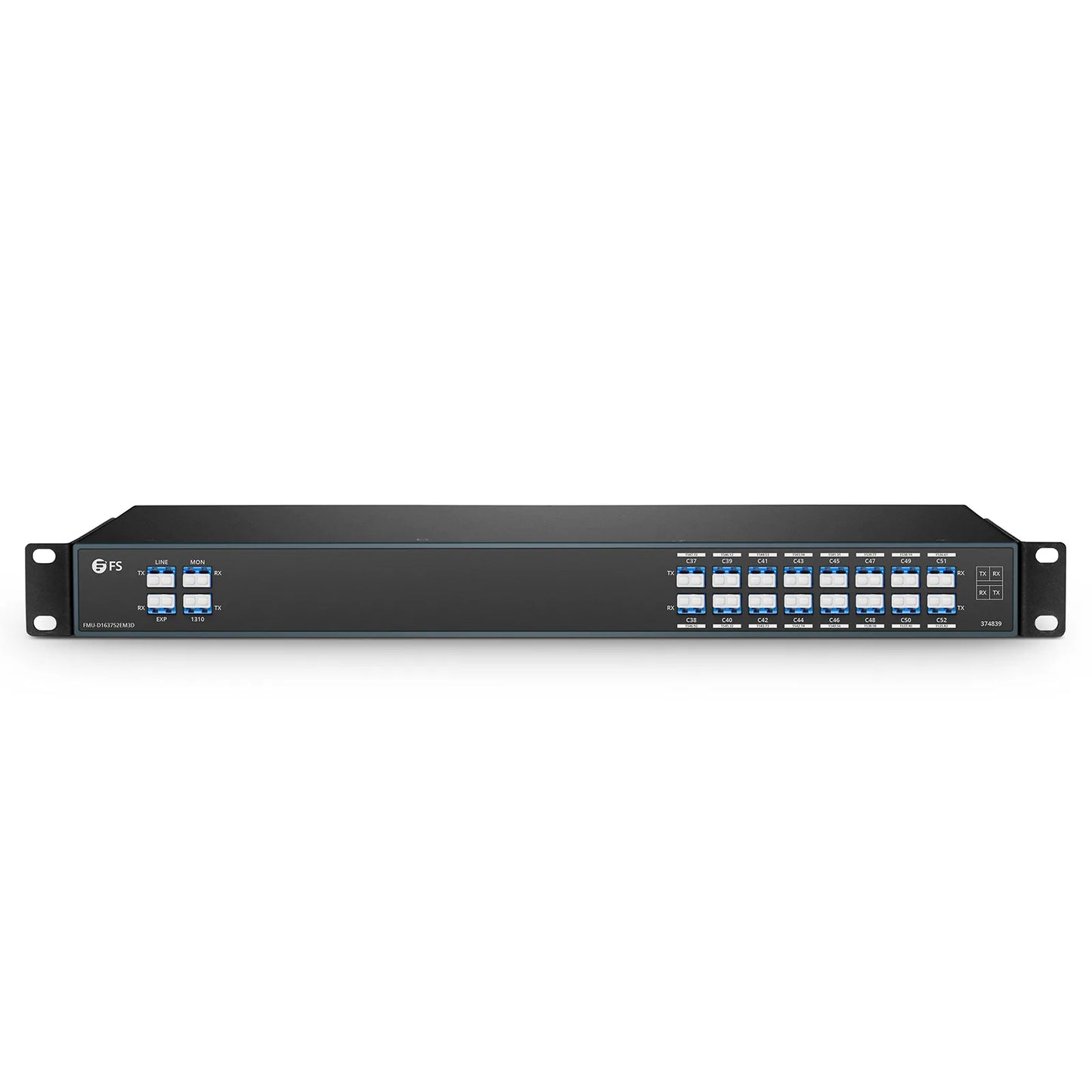 16 Channels DWDM Mux Demux, 100GHz C37-C52, with Monitor, Expansion and 1310nm Port, 4.6dB IL, LC/UPC, Dual Fiber, FMU 1U Rack Mount