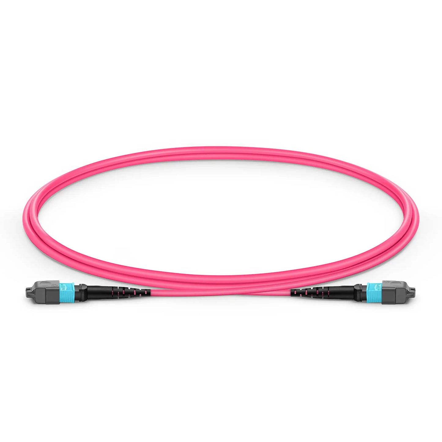 1m (3ft) MTP® Jumper, MTP®-12 UPC (Female) to MTP®-12 UPC (Male), 12 Fibers, Multimode (OM4), Plenum (OFNP), 0.35dB Max, Type A, Magenta