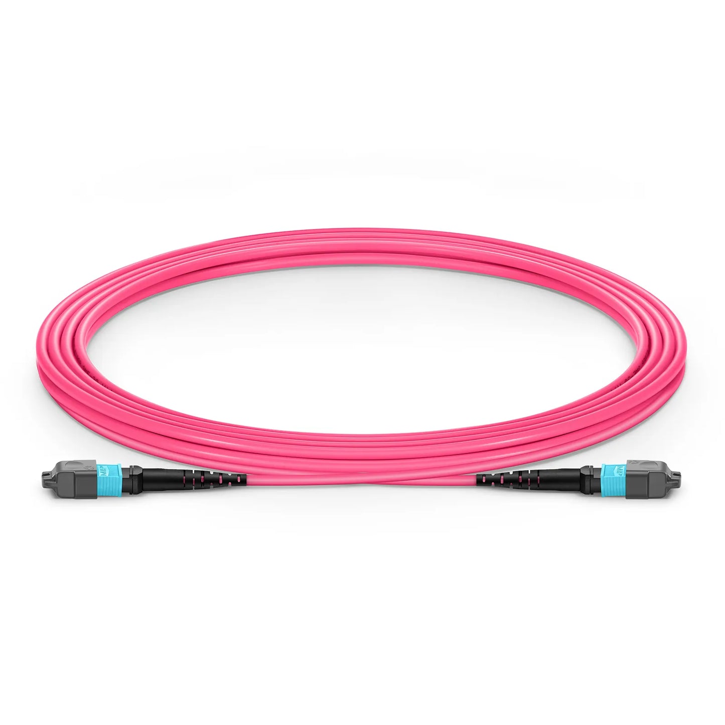 4m (13ft) MTP® Jumper, MTP®-12 UPC (Female) to MTP®-12 UPC (Female), 12 Fibers, Multimode (OM4), Plenum (OFNP), 0.35dB Max, Type B, Magenta