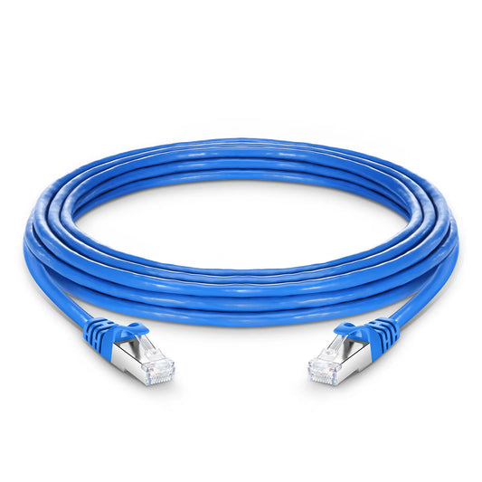 20ft (6.1m) Cat6a 26AWG Snagless Shielded (S/FTP) PVC CM Ethernet Network Patch Cable, Blue