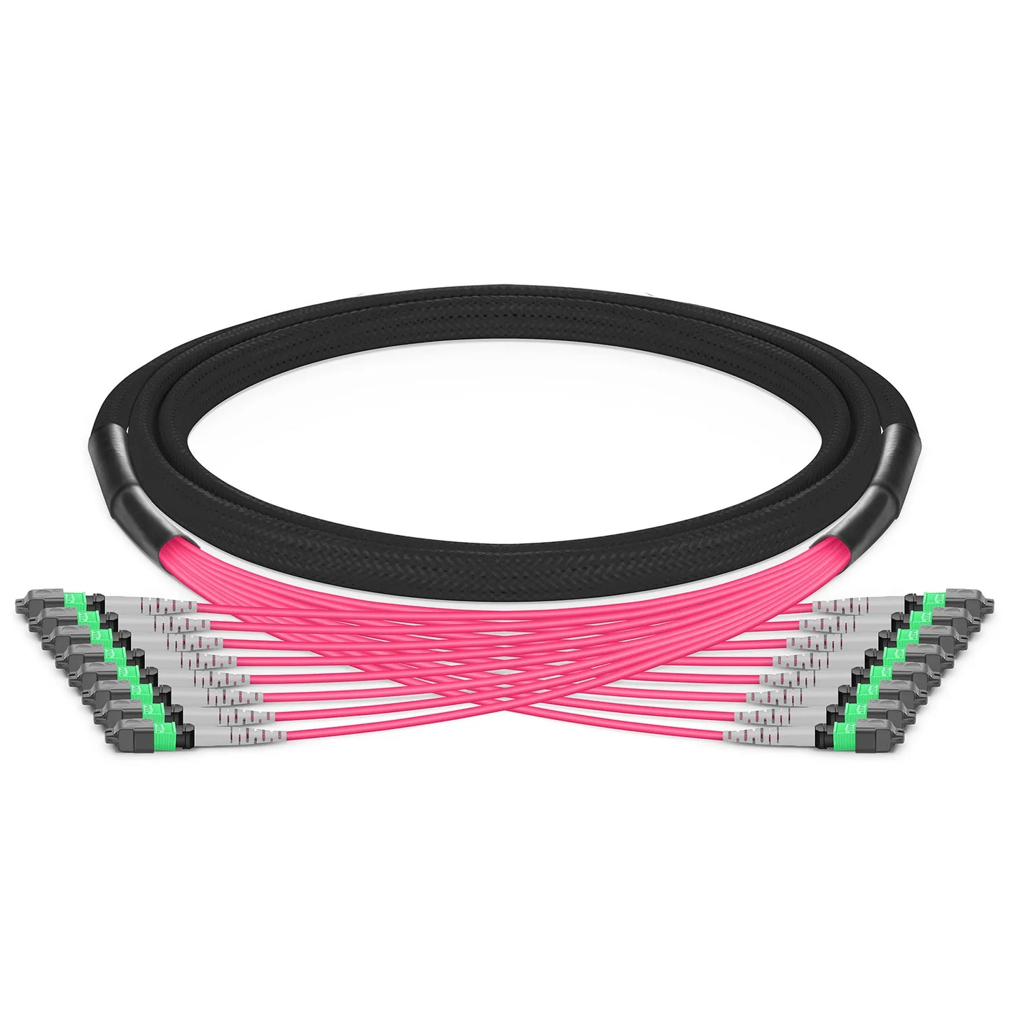 NVIDIA/Mellanox InfiniBand & Ethernet Compatible Customized MTP®-8 Jumper, MTP®-8 APC (Female) to MTP®-8 APC (Female), 64-256 Fibers, Multimode (OM4), 0.35dB Max, Type B