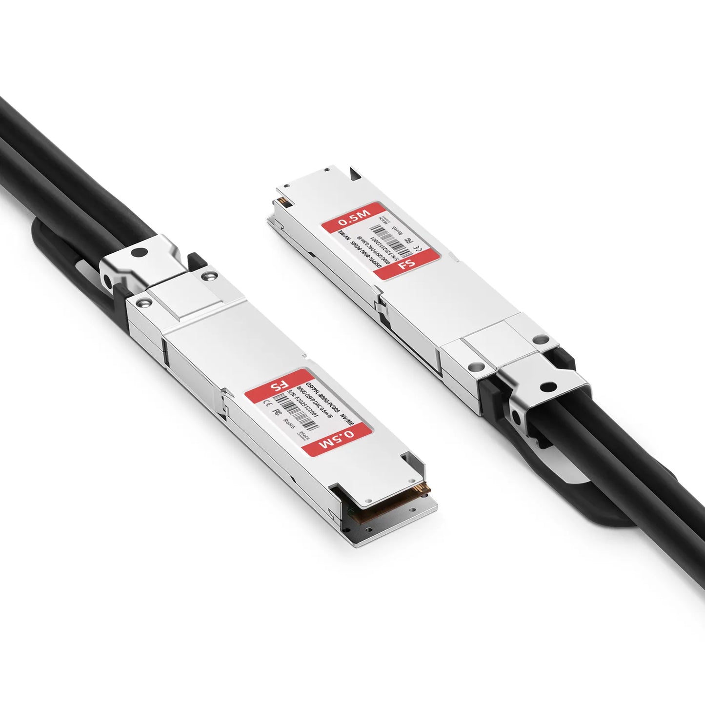 0.5m (2ft) NVIDIA/Mellanox MCP4Y10-N00A-FLT Compatible 800G OSFP 8 x 100G PAM4 Flat Top InfiniBand NDR Passive Direct Attach Copper Twinax Cable for DGX H100/Cedar-7
