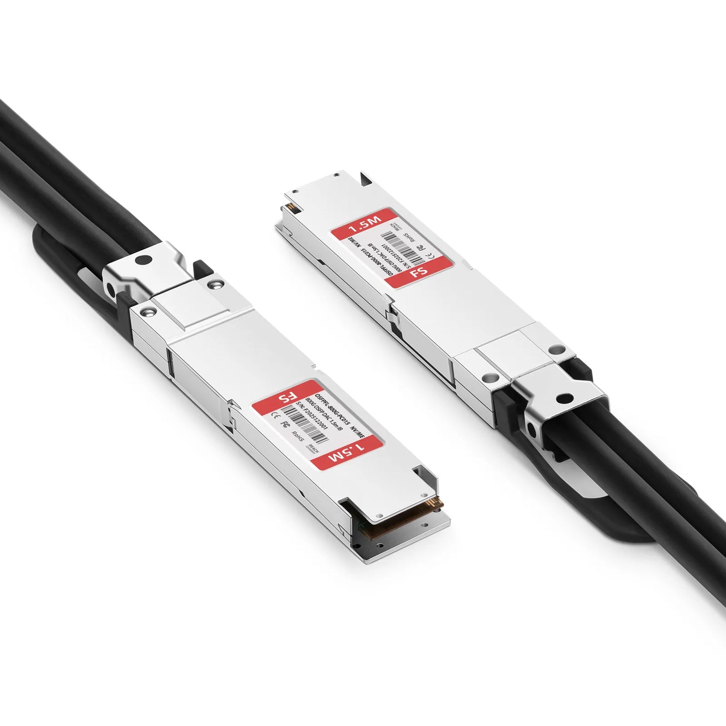 1.5m (5ft) NVIDIA/Mellanox MCP4Y10-N01A-FLT Compatible 800G OSFP 8 x 100G PAM4 Flat Top InfiniBand Passive Direct Attach Copper Twinax Cable for DGX H100/Cedar-7