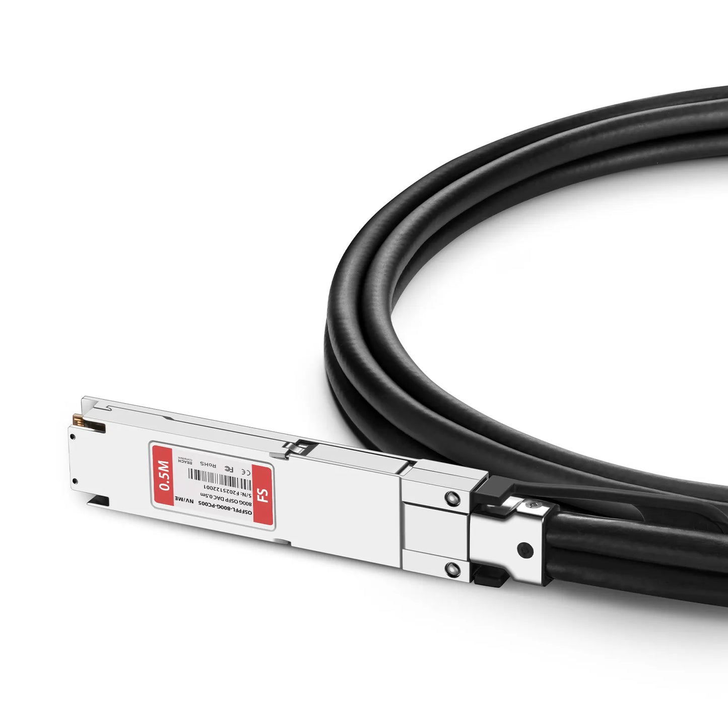 0.5m (2ft) NVIDIA/Mellanox MCP4Y10-N00A-FLT Compatible 800G OSFP 8 x 100G PAM4 Flat Top Ethernet Passive Direct Attach Copper Twinax Cable