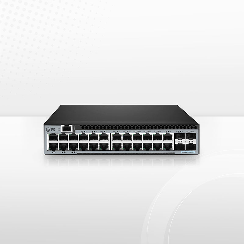 S3400C-24MG4S, 24-Port Ethernet L2+ Compact Half-Width Switch, 24 x 100M/1000M/2.5GBase-T/Multi-Gigabit, with 4 x 10Gb SFP+ Uplinks