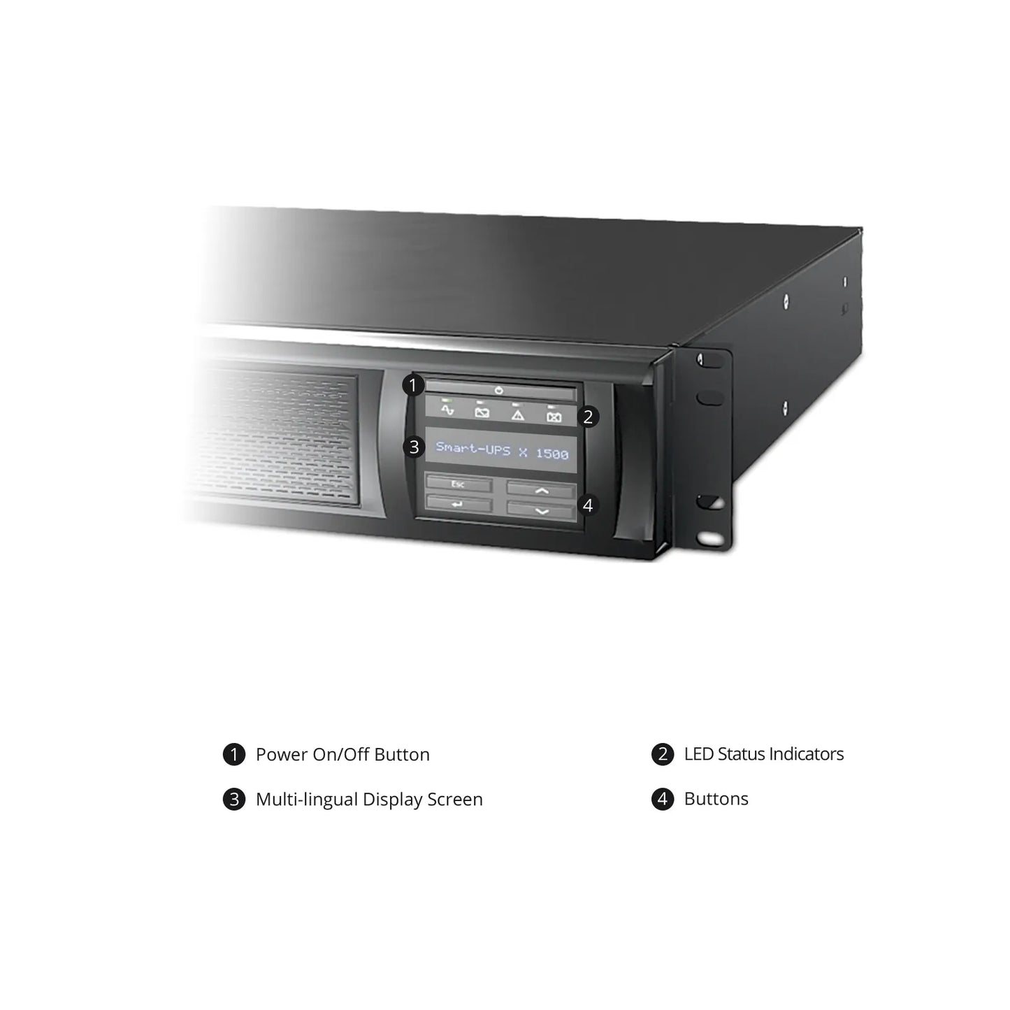 APC Smart-UPS X, Line Interactive, 1500VA/1350W, 120V, 8 x NEMA 5-15R Outlets, SmartConnect & SmartSlot, 1 Replaceable Battery Module Included, Rack 2U/Tower Convertible
