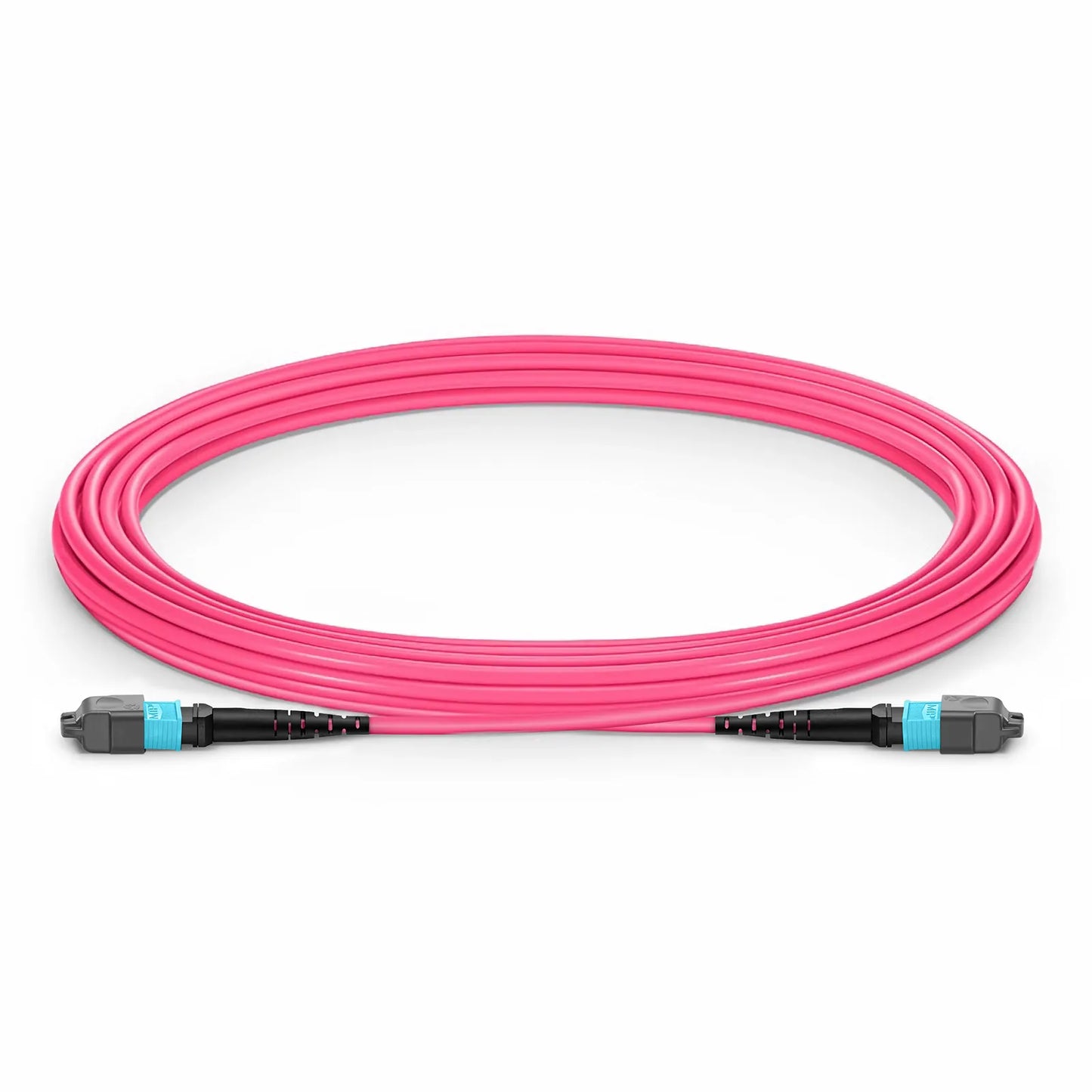 8m (26ft) MTP® Jumper, MTP®-12 UPC (Female) to MTP®-12 UPC (Female), 12 Fibers, Multimode (OM4), Plenum (OFNP), 0.35dB Max, Type B, Magenta