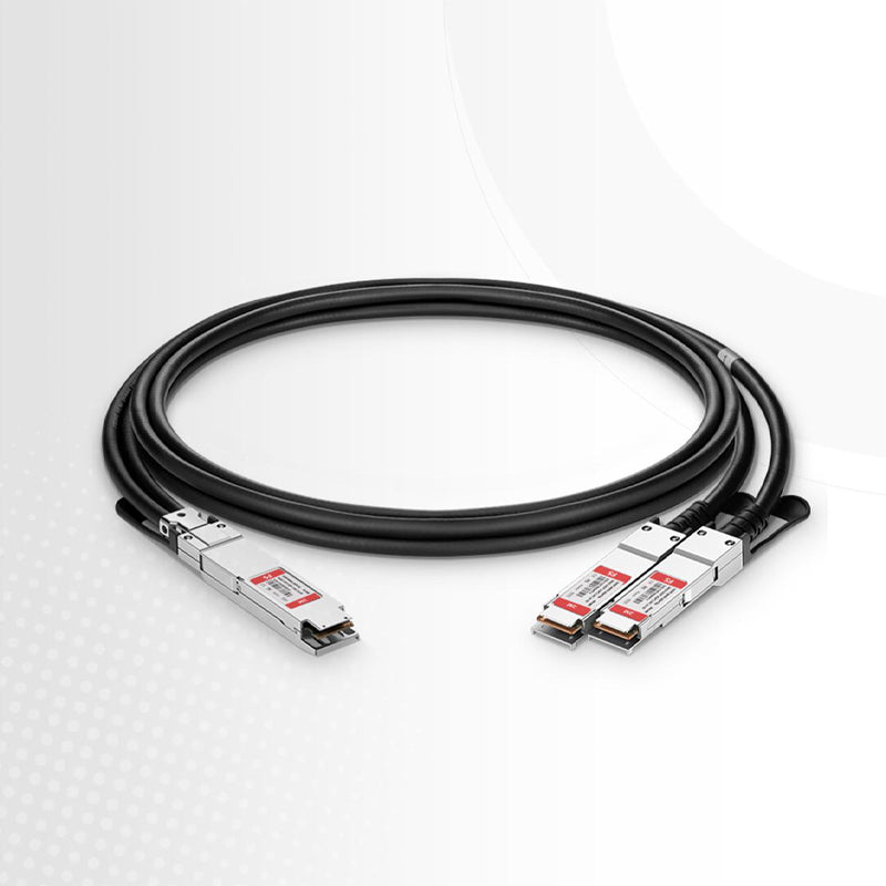 0.5m (2ft) Generic Compatible 800G OSFP 8 x 100G PAM4 Finned Top to 2 x 400G QSFP112 4 x 100G PAM4 Passive Direct Attach Copper Breakout Cable