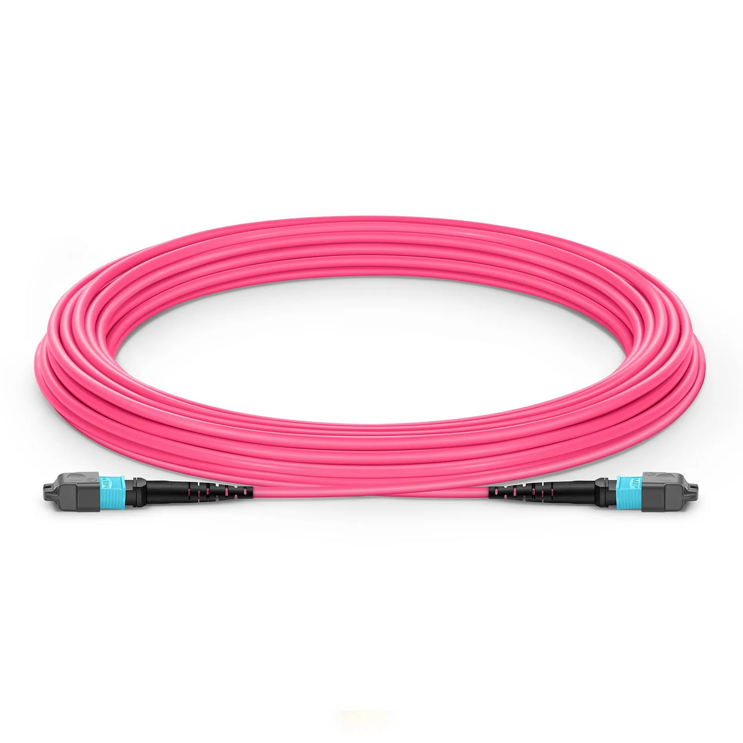 50m (164ft) MTP® Jumper, MTP®-12 UPC (Female) to MTP®-12 UPC (Female), 12 Fibers, Multimode (OM4), Plenum (OFNP), 0.35dB Max, Type B, Magenta