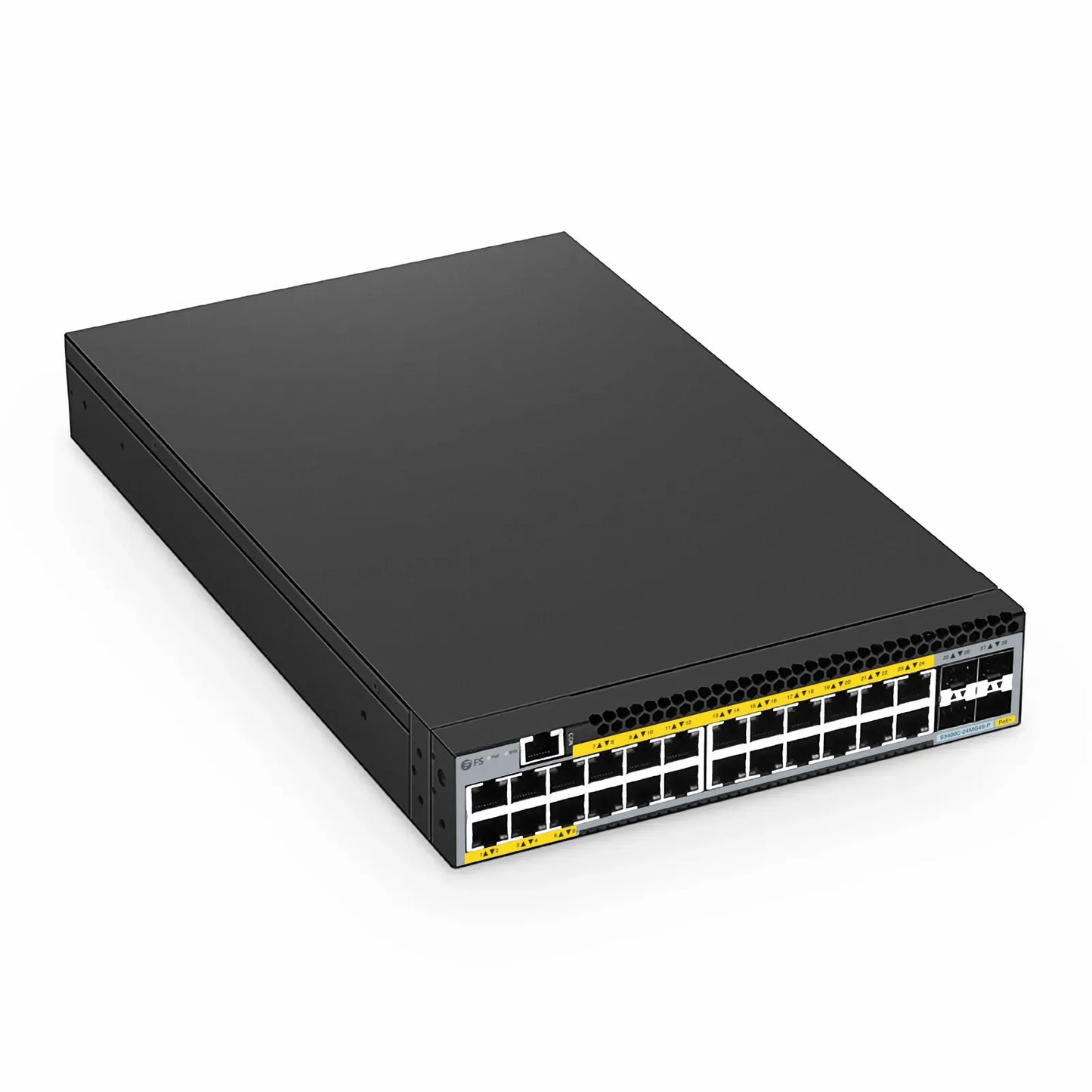 S3400C-24MG4S-P, 24-Port Ethernet L2+ PoE+ Switch, 24 x 2.5GBASE-T/Multi-Gigabit, with 4 x 10Gb SFP+ Uplinks