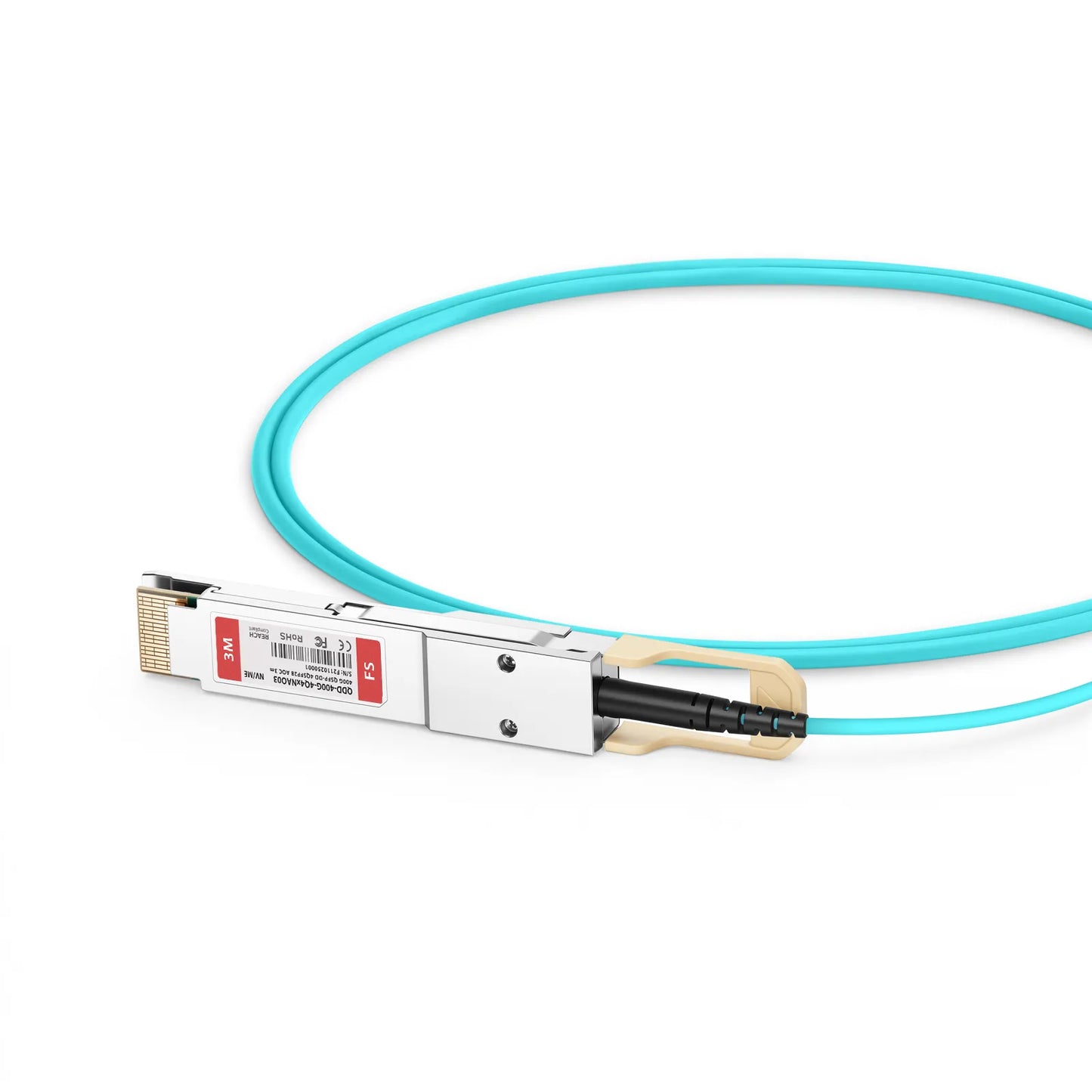 3m (10ft) NVIDIA/Mellanox Compatible 400G QSFP-DD 8 x 50G PAM4 to 4 x 100G QSFP28 4 x 25G NRZ Ethernet Active Optical Breakout Cable