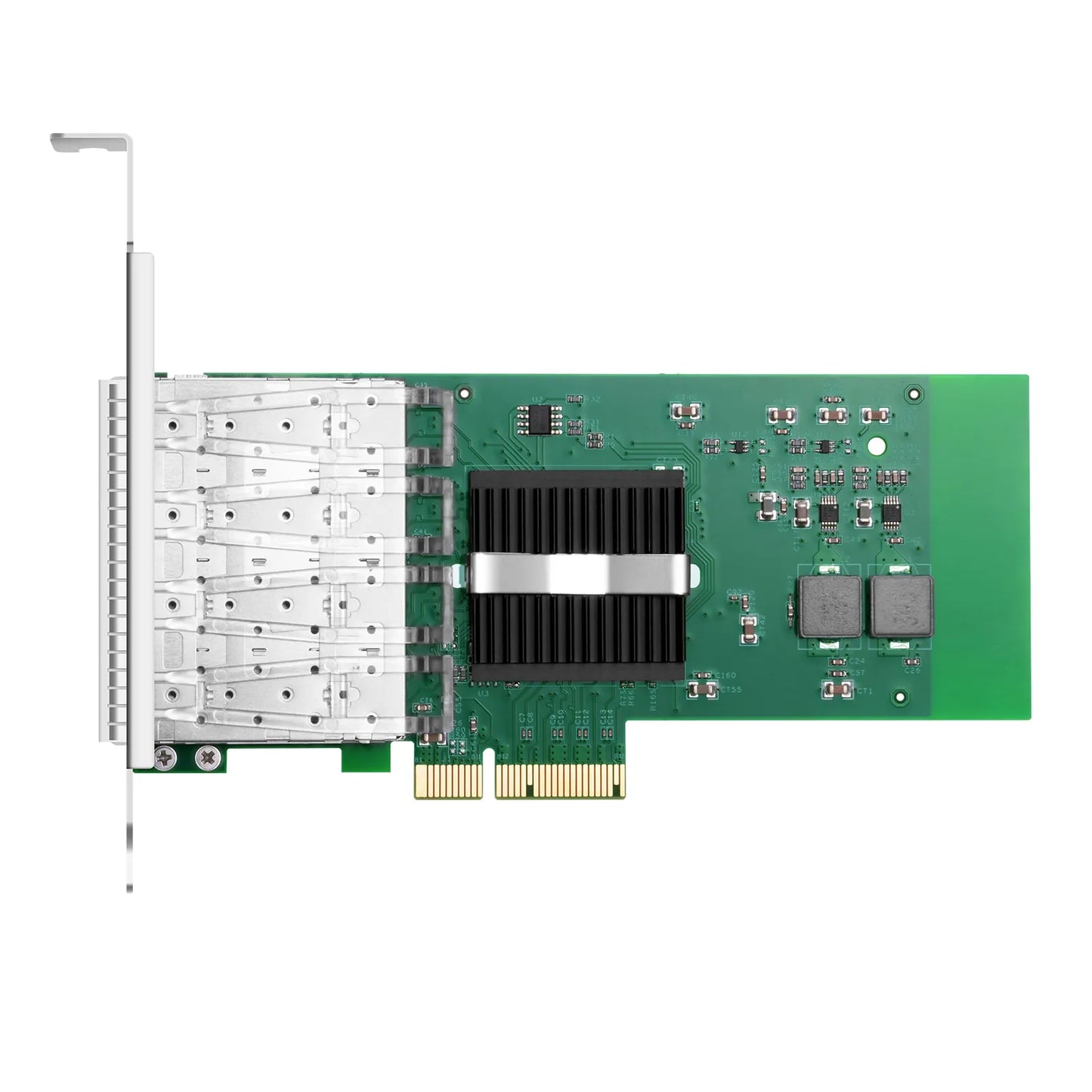 Intel I350-AM4 Based Ethernet Network Interface Card, 1G Quad-Port SFP, PCIe 2.0 x4, Comparable to Intel I350-F4, Tall&Short Bracket