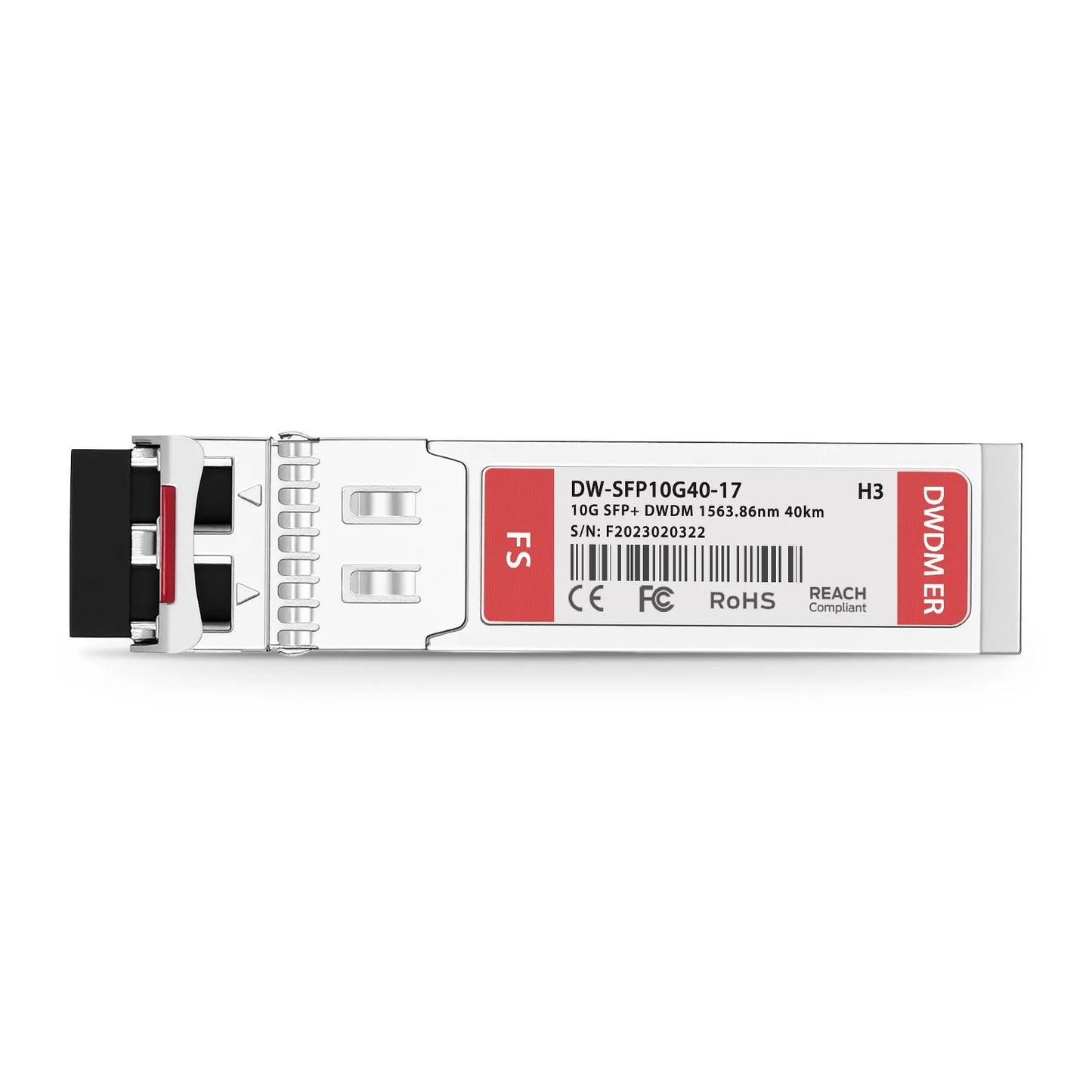 H3C C17 DWDM-SFP10G-63.86-40 Compatible SFP+ 10G DWDM 1563.86nm 100GHz 40km DOM Duplex LC/UPC SMF Optical Transceiver Module for Transmission