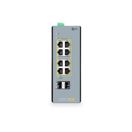 IES3110-8TFP-R, 8-Port Gigabit Ethernet L2+ Managed Industrial PoE+ Switch, 8 x PoE+ Ports @240W, with 2 x 1Gb SFP, Wide-Temp