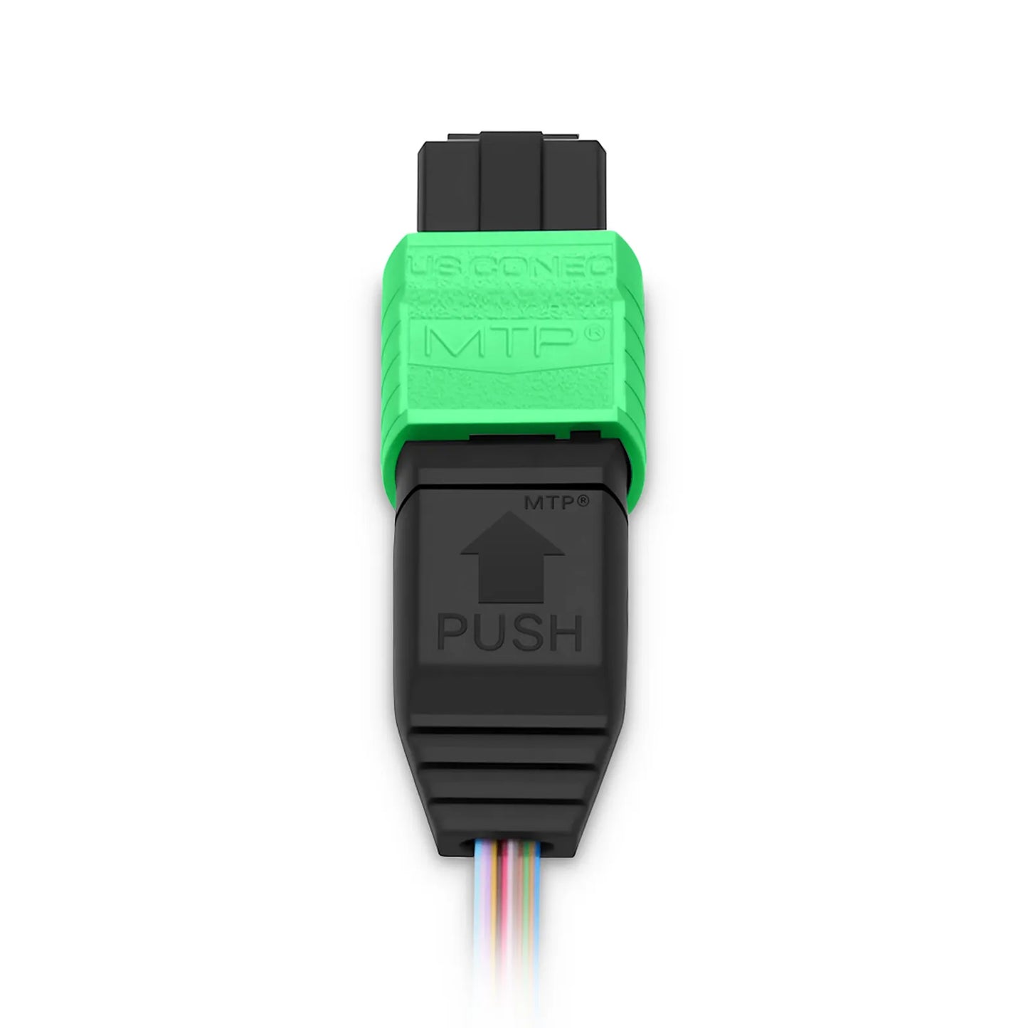 1m (3ft) MTP® Fiber Pigtail, MTP-12® APC (Male) to Unterminated, 12 Fibers, Single Mode (OS2), Unjacketed, 12-Color