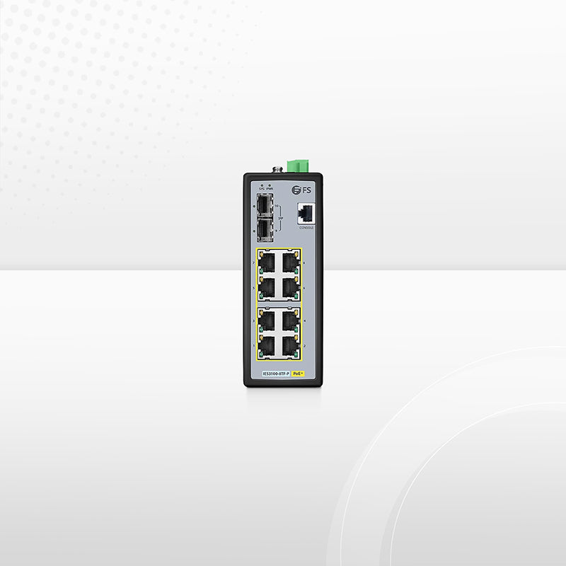 IES3100-8TF-P, 8-Port Gigabit Ethernet L2+ Managed Industrial PoE+ Switch, 8 x PoE+ Ports @240W, with 2 x 1/2.5Gb SFP, Wide-Temp