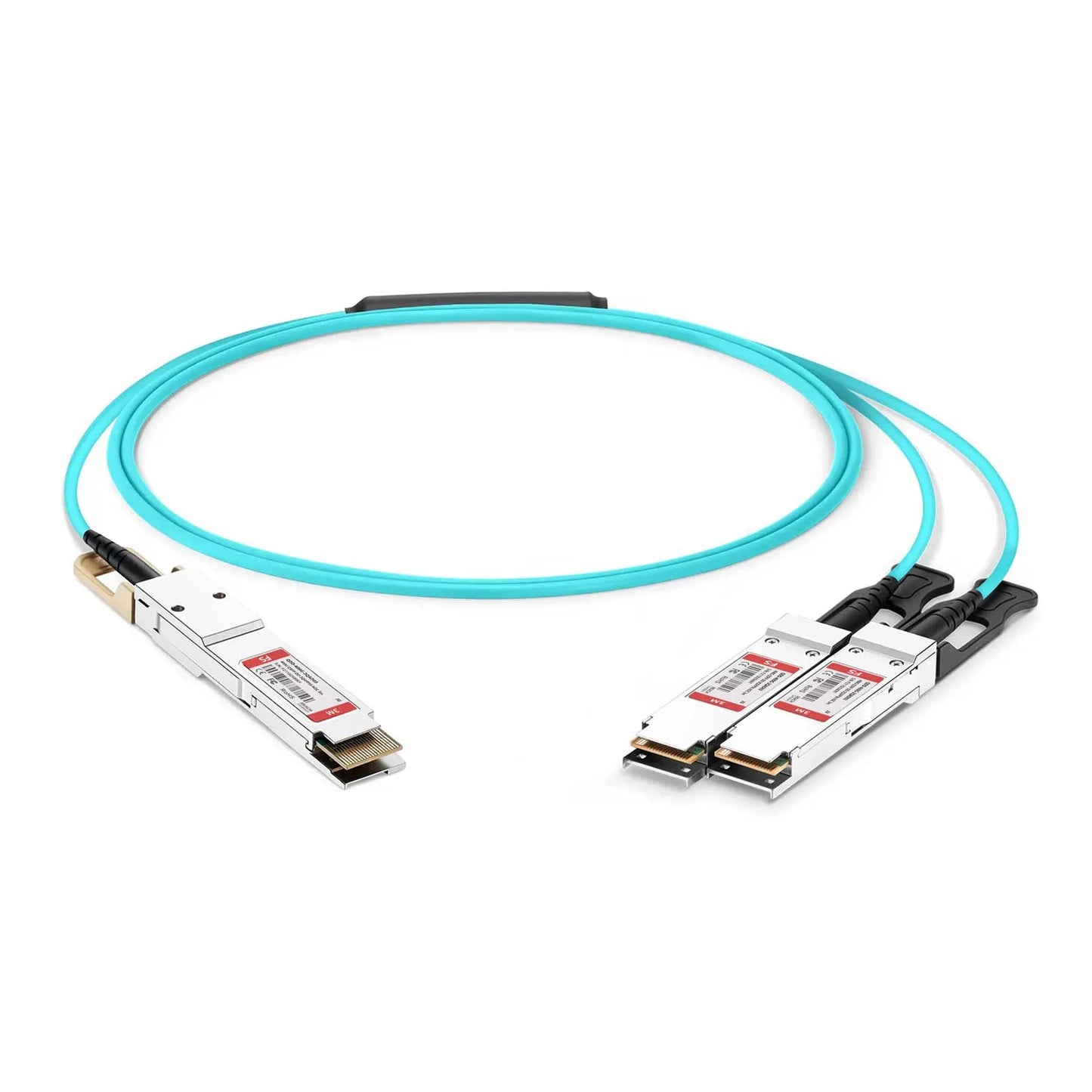 3m (10ft) Juniper Networks QDD-2X200G-AOC-3M Compatible 400G QSFP-DD 8 x 50G PAM4 to 2 x 200G QSFP56 4 x 50G PAM4 Ethernet Active Optical Breakout Cable