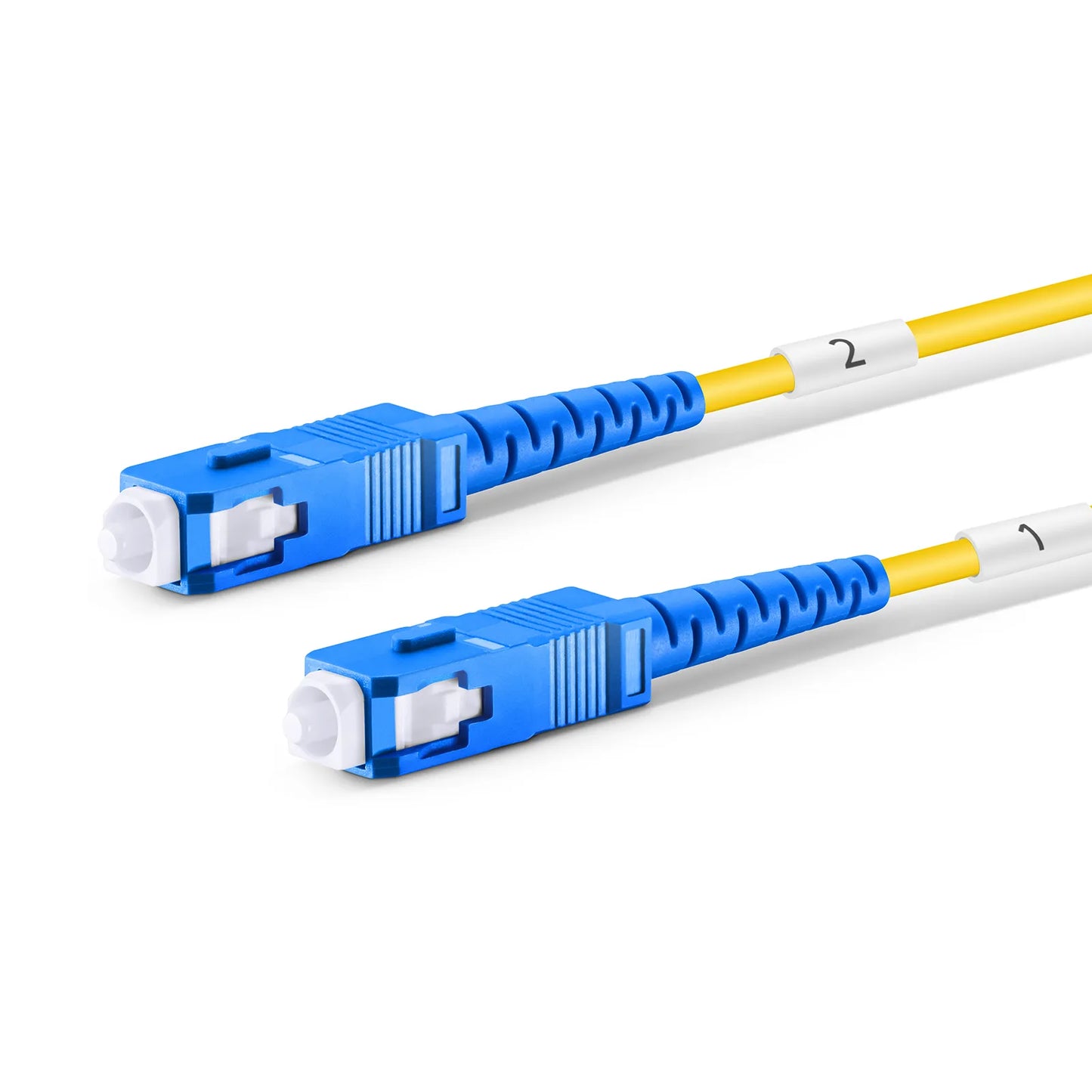 150m (492ft) Hybrid Fiber and Power Cable, Indoor, Plenum (OFNP), Single Mode (OS2), 2 Fibers, Tight-Buffered, LC UPC Simplex to SC UPC Simplex, 2 Conductors 17AWG