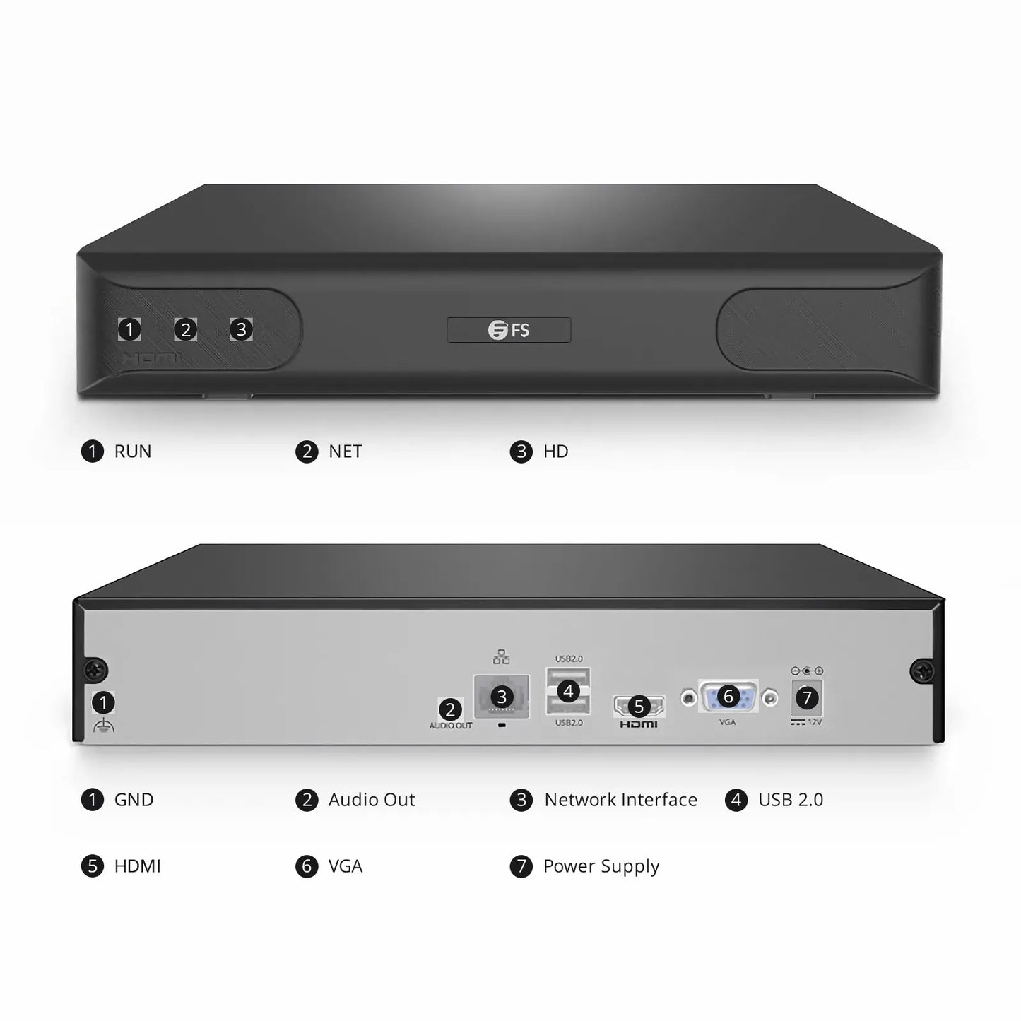 NVR101-8C, 8-Channel Network Video Recorder, Record 8CH 4K@30fps, Live View/Playback 1CH 4K@30fps, Supports up to 1x8TB Hard Drive (Not Included)