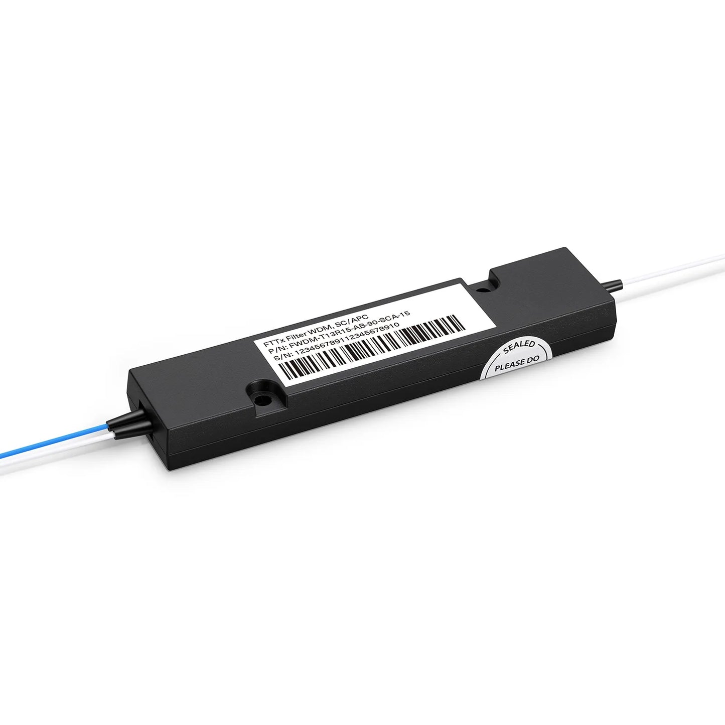 FWDM-T13R15-AB-90-SCA-15, T1310/R1550nm Filter Wavelength Division Multiplexer, ABS Module, SC/APC, 900μm, 1.5m