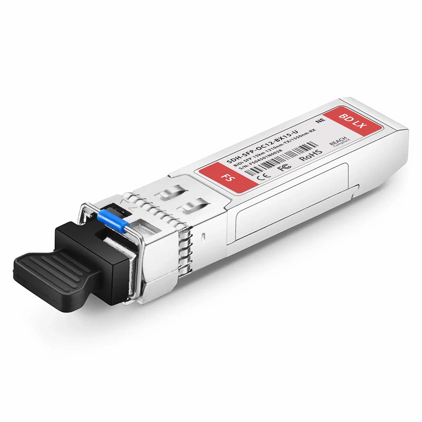 NETGEAR OC-12/STM-4 Compatible 1000Base-BX-U SFP BiDi 1310nm-TX/1550nm-RX 15km DOM Simplex LC/UPC SMF Optical Transceiver Module