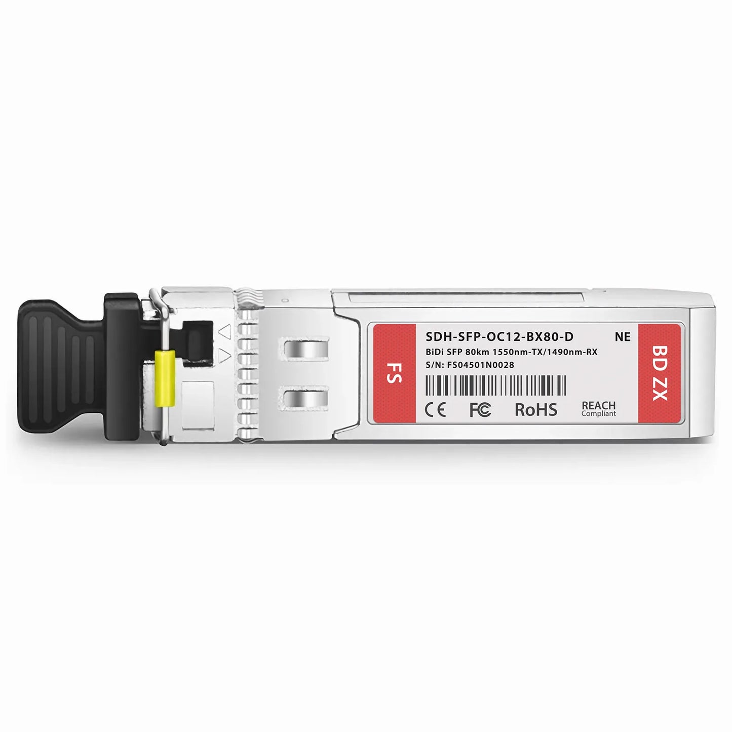 NETGEAR OC-12/STM-4 Compatible 1000Base-BX-U SFP BiDi 1550nm-TX/1490nm-RX 80km DOM Simplex LC/UPC SMF Optical Transceiver Module