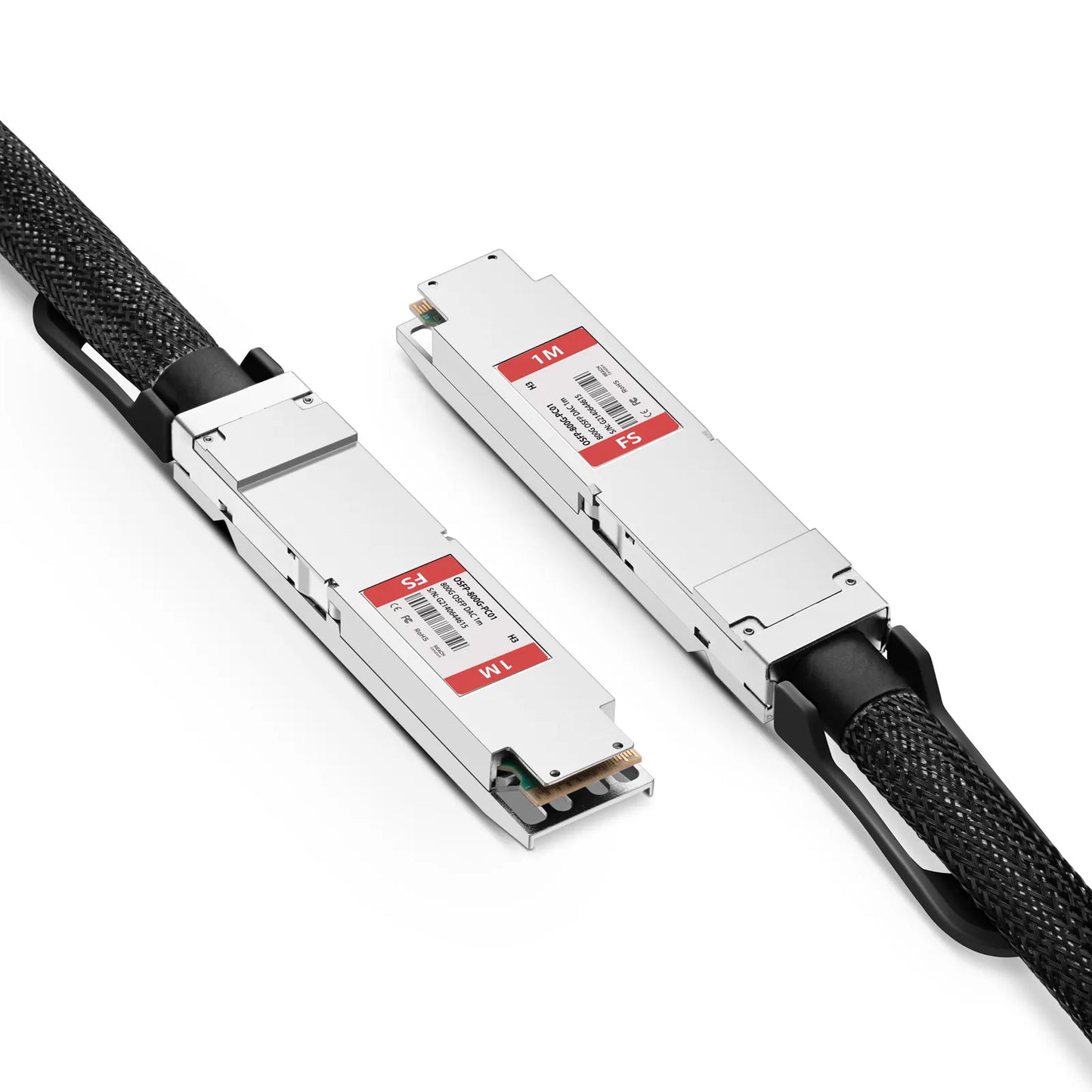 1m (3ft) H3C Compatible 800G OSFP 8 x 100G PAM4 Finned Top Passive Direct Attach Copper Twinax Cable