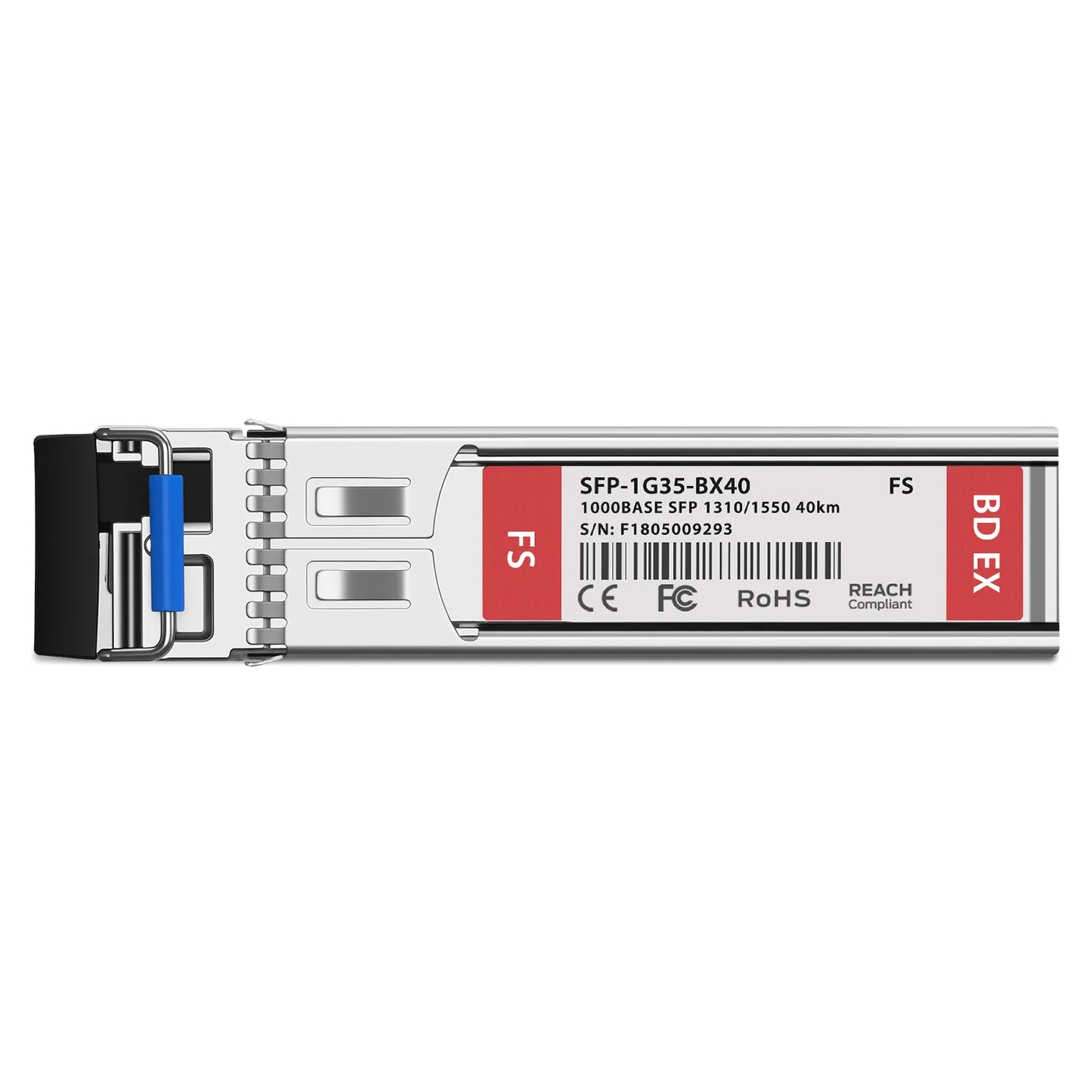 1000BASE-BX-U SFP BiDi 1310nm-TX/1550nm-RX 40km DOM Simplex LC/UPC SMF Optical Transceiver Module for FS Switches