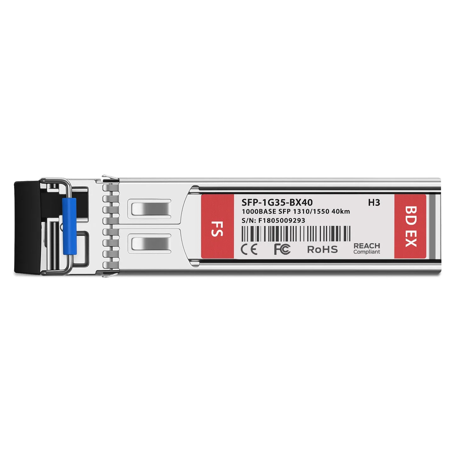H3C SFP-GE-LH40-SM1310-BIDI Compatible 1000BASE-BX-U SFP BiDi 1310nm-TX/1550nm-RX 40km DOM Simplex LC/UPC SMF Optical Transceiver Module