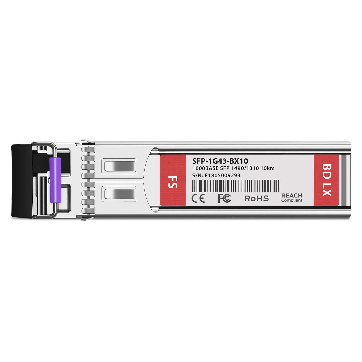 Cisco GLC-BX-D Compatible 1000BASE-BX-D SFP BiDi 1490nm-TX/1310nm-RX 10km DOM Simplex LC/UPC SMF Optical Transceiver Module
