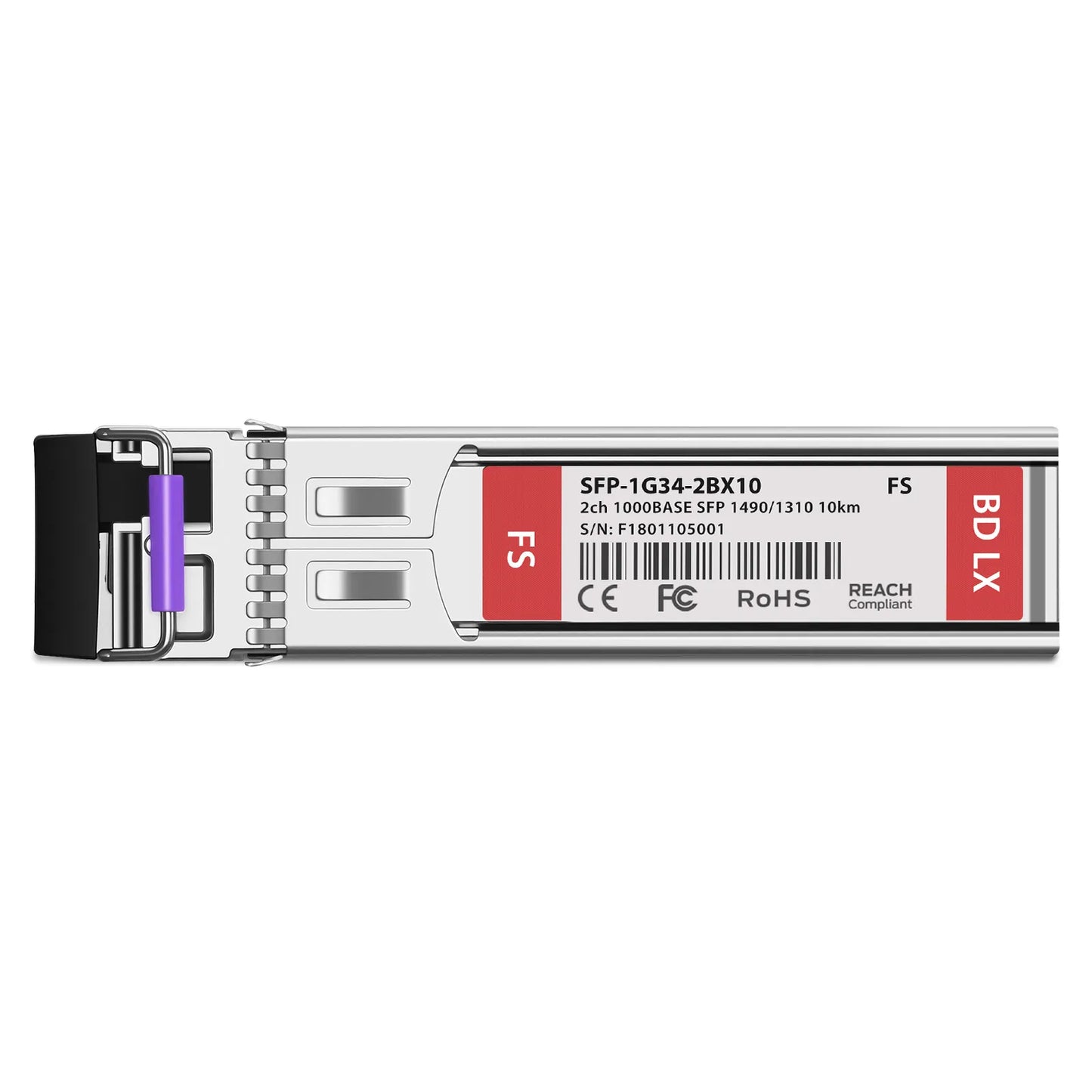 1000BASE-BX-D CSFP 2-Channel BiDi 1490nm-TX/1310nm-RX 10km DOM Duplex LC/UPC SMF Optical Transceiver Module for FS Switches